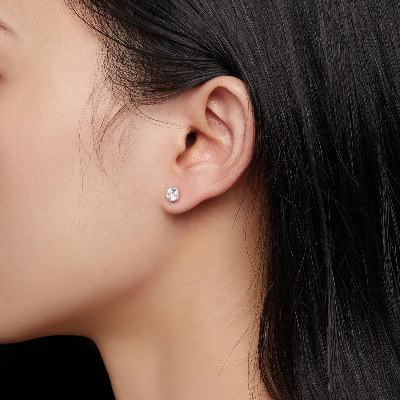 (imagem para) Brincos de Argola Estilo Pandora com Moissanita 0,5 Quilates - MSE020-S - Visualizar 5