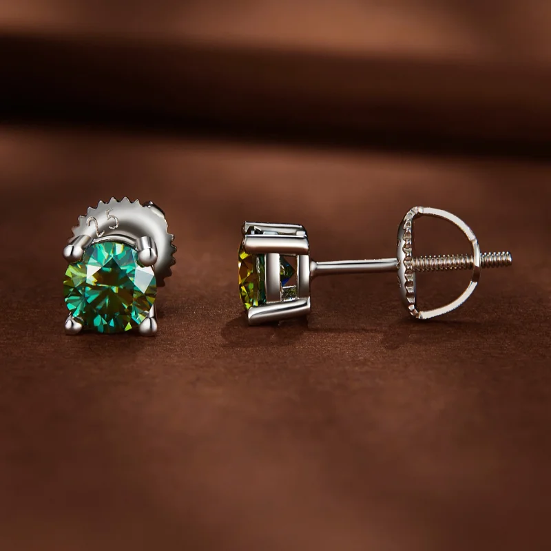 (imagem para) Brincos de Argola Estilo Pandora com Moissanita de 0,5 Quilates e Quatro Garras - Visualizar 2