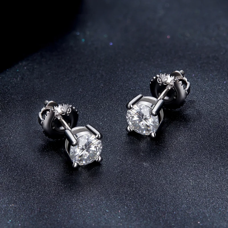 (imagem para) Brincos de Argola Estilo Pandora com Moissanite de 0,5 Quilates e Quatro Garras - Visualizar 4
