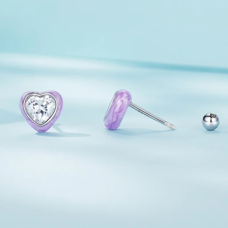 (imagem para) Brincos de Argola Estilo Pandora em Formato de Coração - SCE1595 - Visualizar 2