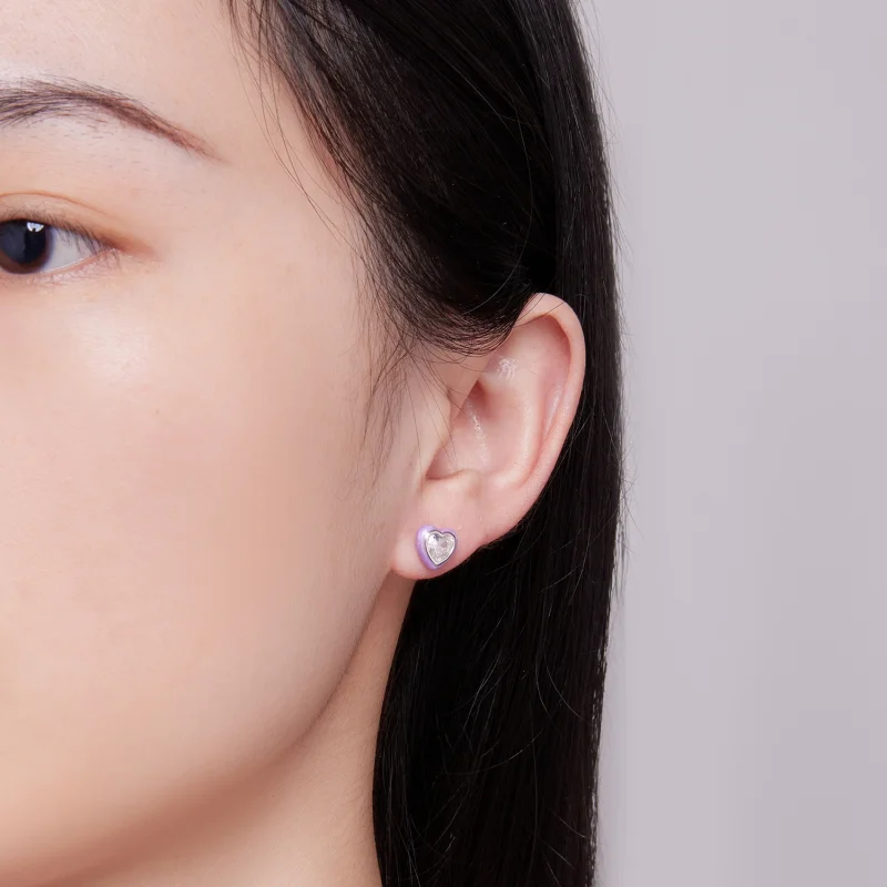 (imagem para) Brincos de Argola Estilo Pandora em Formato de Coração - SCE1595 - Visualizar 4