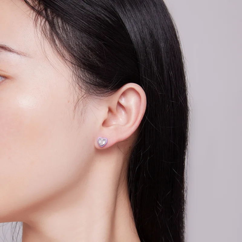 (imagem para) Brincos de Argola Estilo Pandora em Formato de Coração - SCE1595 - Visualizar 5