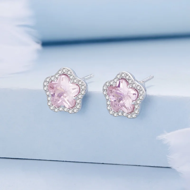 (imagem para) Brincos de Argola Estilo Pandora Florzinha - BSE850 - Visualizar 2