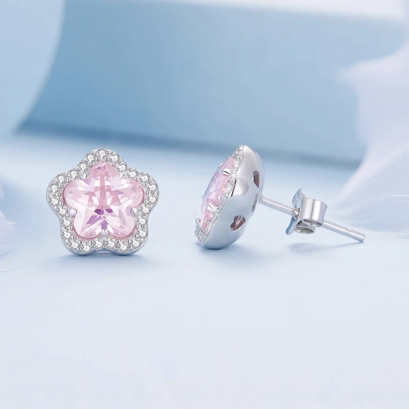 (imagem para) Brincos de Argola Estilo Pandora Florzinha - BSE850 - Visualizar 3