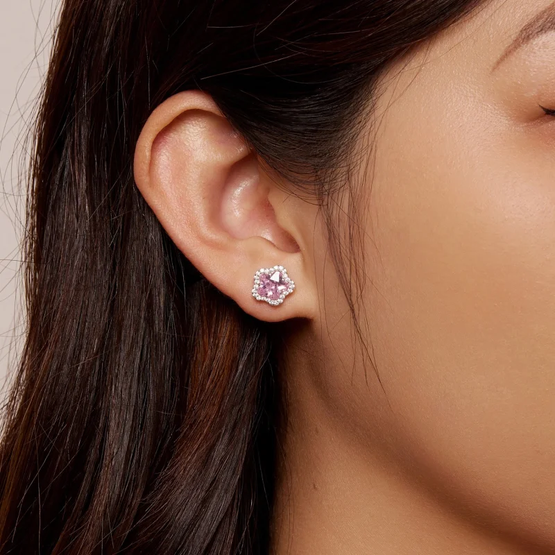 (imagem para) Brincos de Argola Estilo Pandora Florzinha - BSE850 - Visualizar 5