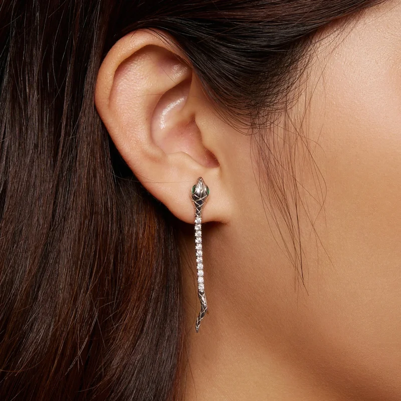 (imagem para) Brincos de Argola Estilo Pandora Serpente Espiritual - BSE851 - Visualizar 5