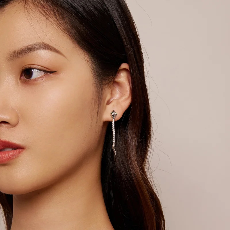 (imagem para) Brincos de Argola Estilo Pandora Serpente Espiritual - BSE851 - Visualizar 6