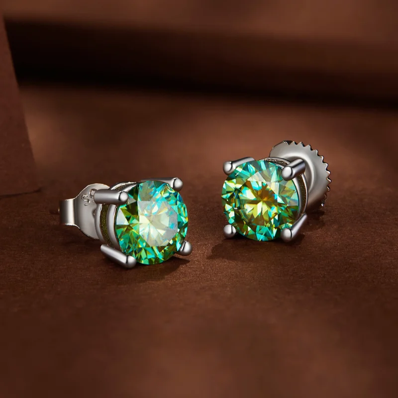 (imagem para) Brincos de Argola Estilo Pandora Um Quilate Quatro Garras Moissanite - MSE003-CF - Visualizar 3