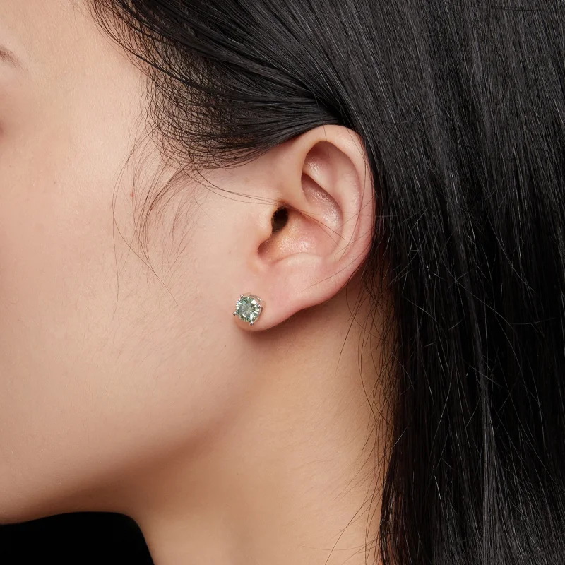 (imagem para) Brincos de Argola Estilo Pandora Um Quilate Quatro Garras Moissanite - MSE003-CF - Visualizar 5