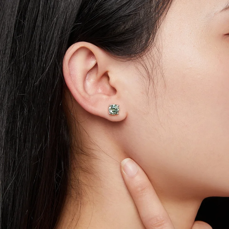 (imagem para) Brincos de Argola Estilo Pandora Um Quilate Quatro Garras Moissanite - MSE003-CF - Visualizar 6