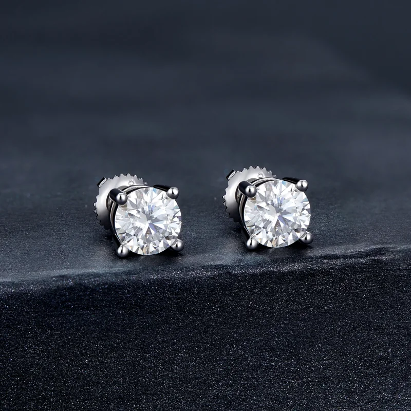 (imagem para) Brincos de Argola Estilo Pandora Um Quilate Quatro Garras Moissanite - MSE003-L - Visualizar 2