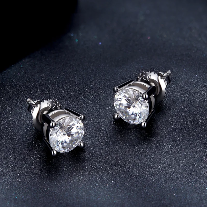 (imagem para) Brincos de Argola Estilo Pandora Um Quilate Quatro Garras Moissanite - MSE003-L - Visualizar 4