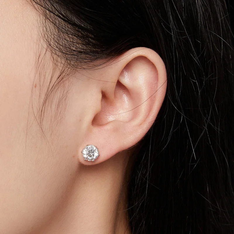 (imagem para) Brincos de Argola Pandora Style 1 Quilate Moissanite - MSE020-L - Visualizar 4