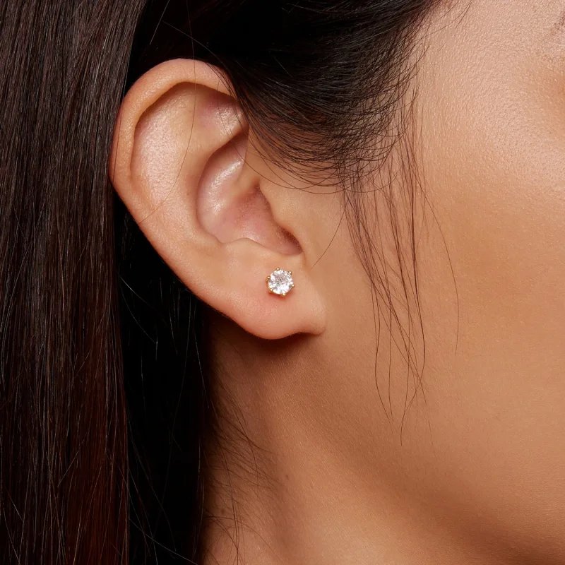 (imagem para) Brincos de Argola Pandora Style Banhados a Ouro com Zircônia Brilhante - BSE615- - Visualizar 4