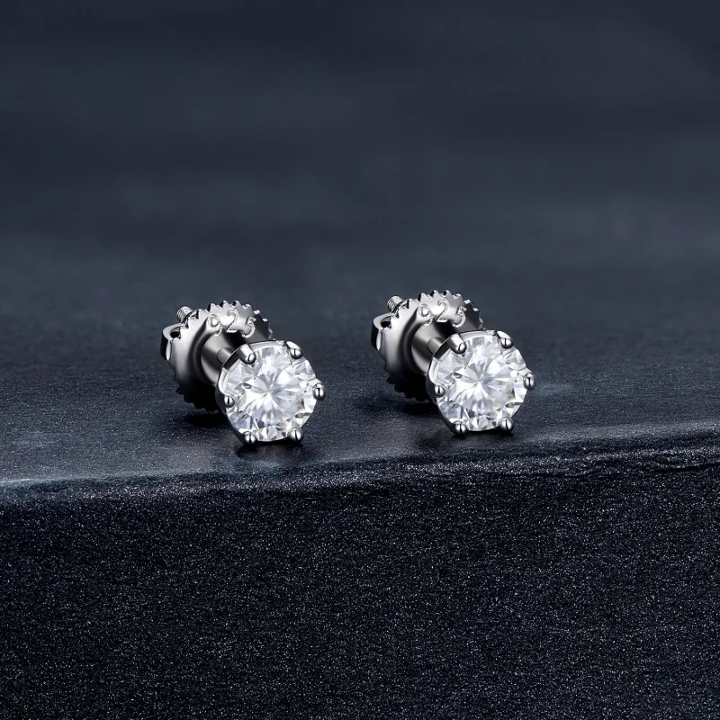 (imagem para) Brincos de Argola Pandora Style Moissanite de 0,5 Quilates com Quatro Garras - M - Visualizar 2