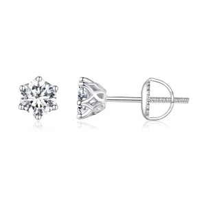 (imagem para) Brincos de Argola Pandora Style Moissanite de 0,5 Quilates com Quatro Garras - MSE004-S