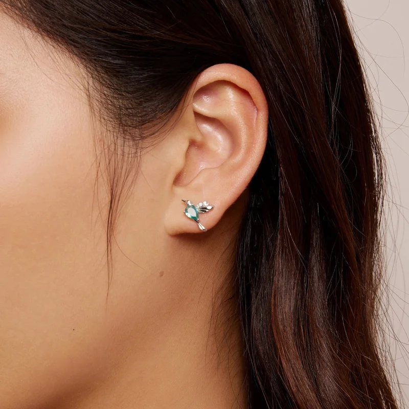 (imagem para) Brincos de Stud Estilo Pandora Beija-Flor - BSE849 - Visualizar 7