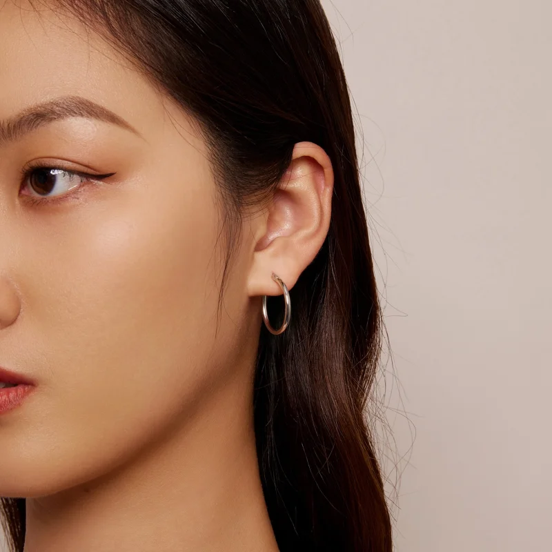 (imagem para) Brincos Pandora Style Argola Grande Círculo - SCE1608-L - Visualizar 3