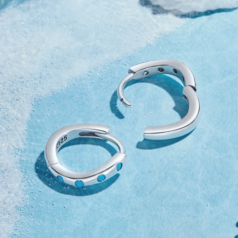 (imagem para) Brincos Pandora Style Wave Hoops - SCE1593 - Visualizar 4