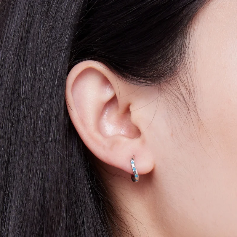 (imagem para) Brincos Pandora Style Wave Hoops - SCE1593 - Visualizar 5