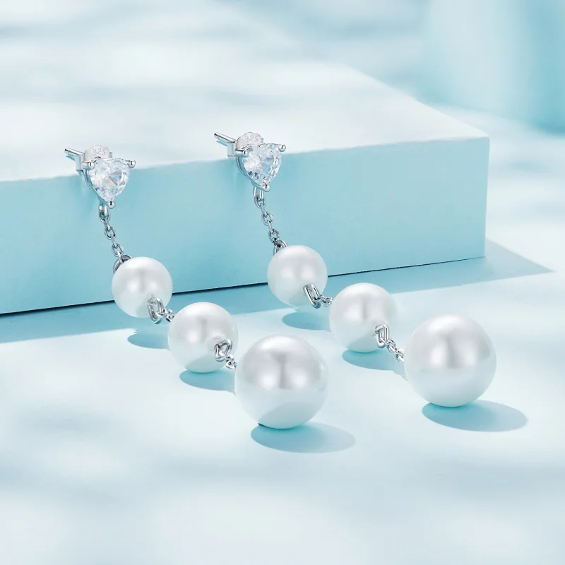 (imagem para) Brincos Pendurados com Contas e Borla Estilo Pandora - SCE1601 - Visualizar 3