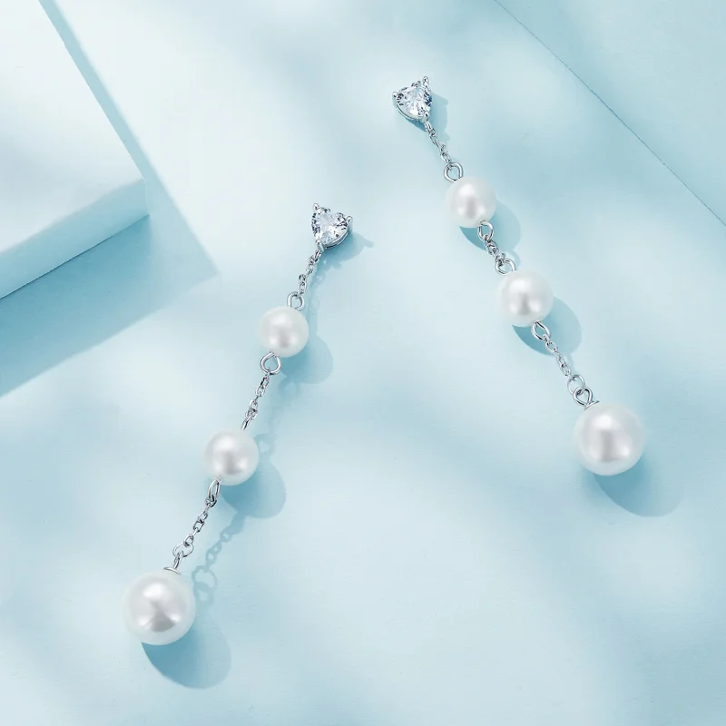 (imagem para) Brincos Pendurados com Contas e Borla Estilo Pandora - SCE1601 - Visualizar 4