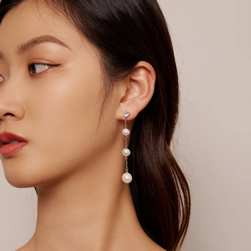 (imagem para) Brincos Pendurados com Contas e Borla Estilo Pandora - SCE1601 - Visualizar 5