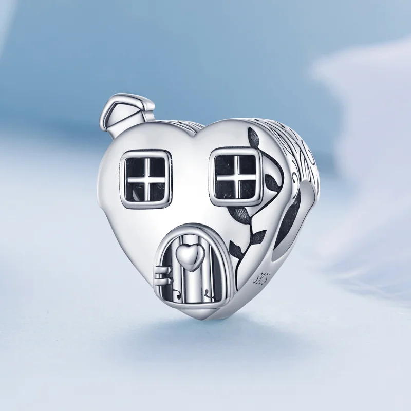 (imagem para) Charm de Casa em Formato de Coração no Estilo Pandora - BSC871 - Visualizar 2