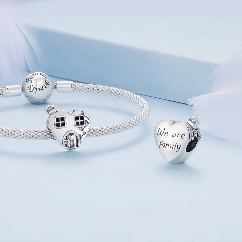 (imagem para) Charm de Casa em Formato de Coração no Estilo Pandora - BSC871 - Visualizar 4