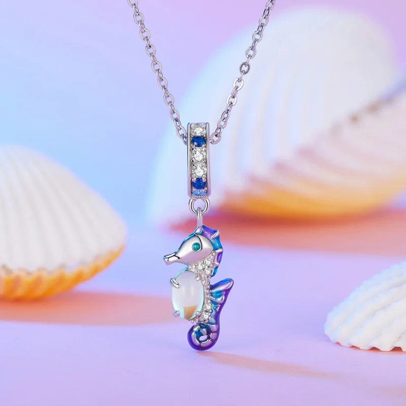 (imagem para) Charm de Pingente de Cavalo-Marinho Estilo Pandora - BSC850 - Visualizar 2