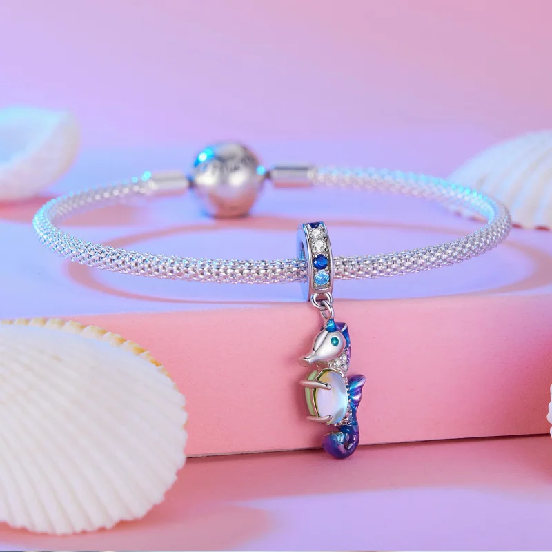 (imagem para) Charm de Pingente de Cavalo-Marinho Estilo Pandora - BSC850 - Visualizar 3