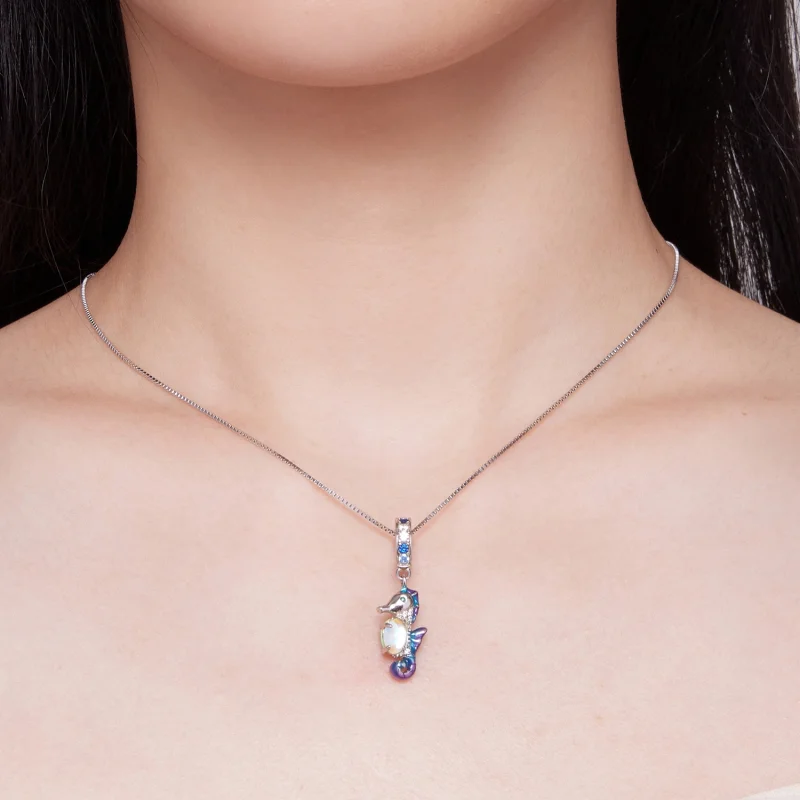 (imagem para) Charm de Pingente de Cavalo-Marinho Estilo Pandora - BSC850 - Visualizar 6