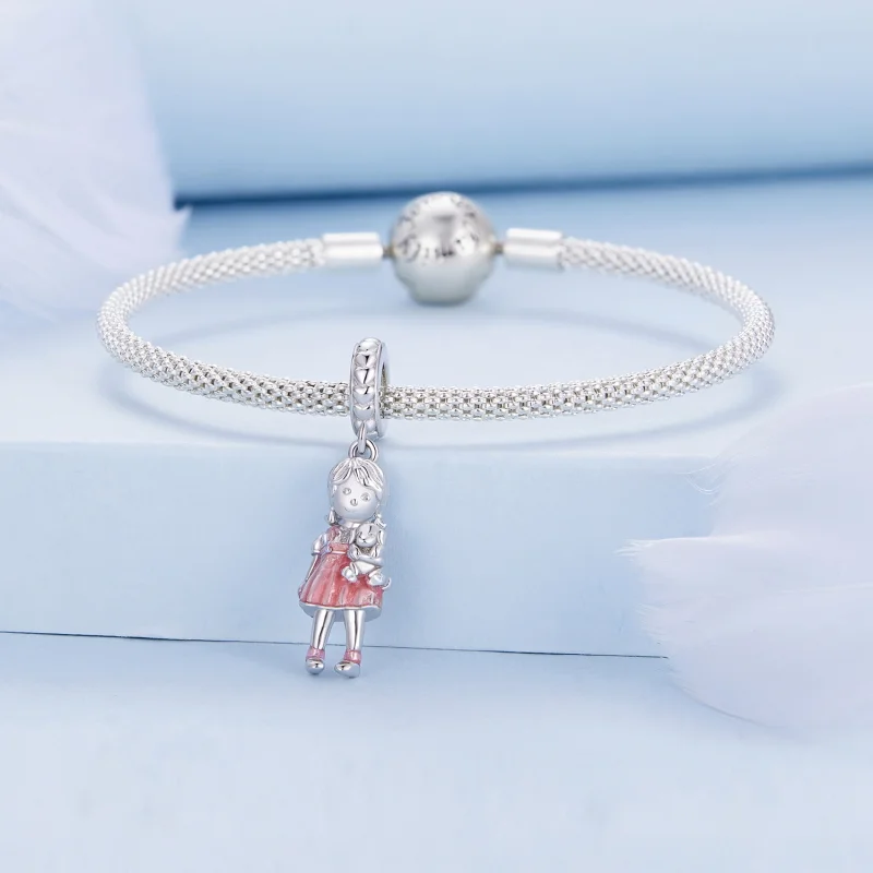 (imagem para) Charm de Pingente Estilo Pandora Menininha - BSC878 - Visualizar 3