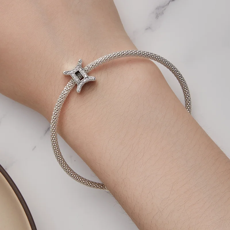 (imagem para) Charm do Zodíaco Sortudo de Gêmeos Estilo Pandora - SCC2516-3 - Visualizar 6