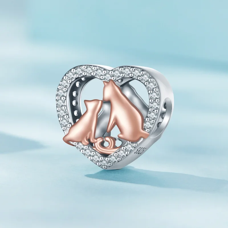 (imagem para) Charm Pandora Style Beije o Gato - SCC2517 - Visualizar 2