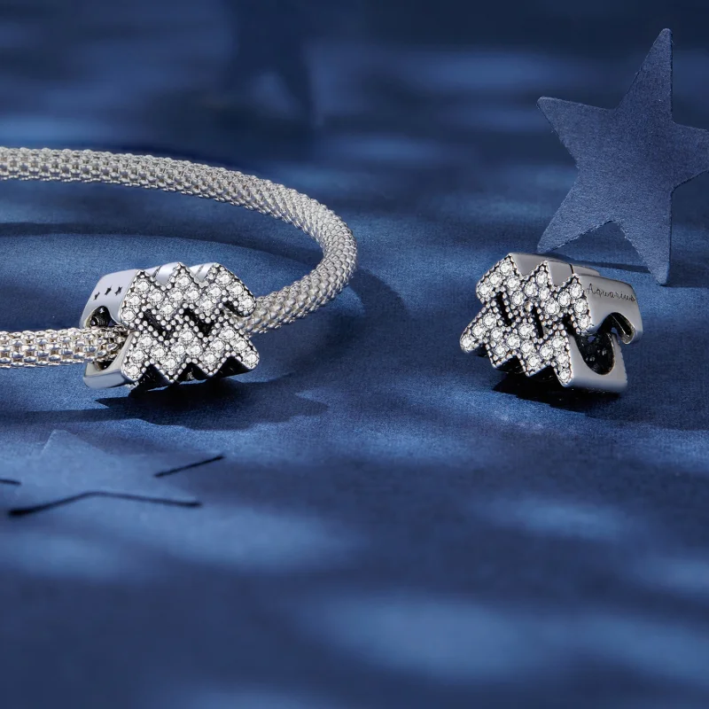 (imagem para) Charm Pandora Style Zodíaco Sortudo de Aquário - SCC2516-12 - Visualizar 4