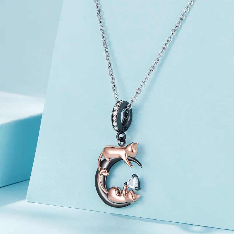 (imagem para) Charm Pingente Pandora Style Brincando com Gatos - SCC2518 - Visualizar 2