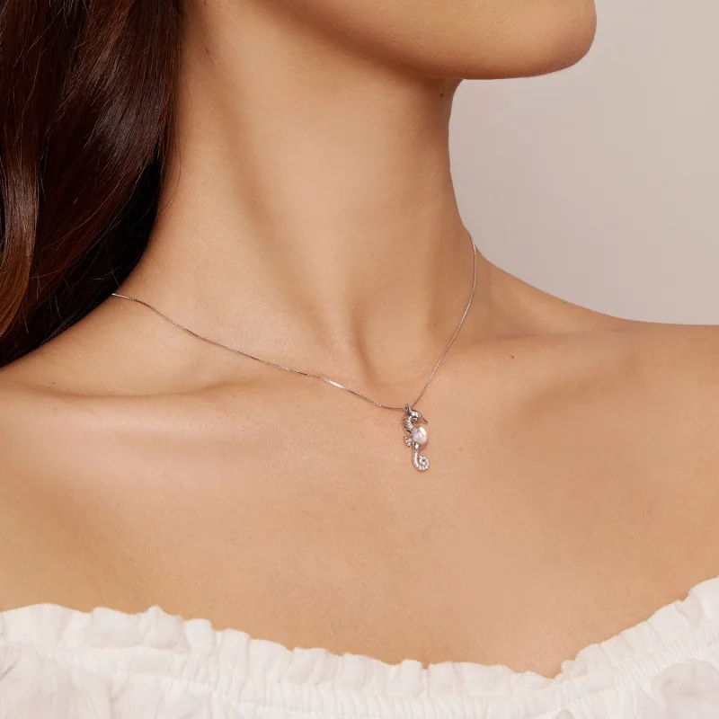 (imagem para) Colar Estilo Pandora com Cavalo-Marinho - BSN332 - Visualizar 6