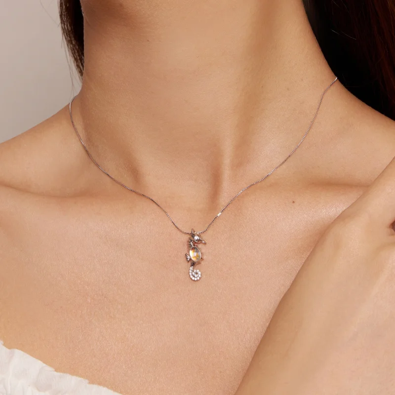 (imagem para) Colar Estilo Pandora com Cavalo-Marinho - BSN332 - Visualizar 7