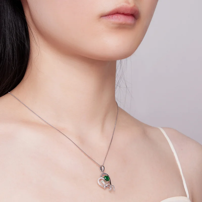 (imagem para) Colar Estilo Pandora com Coração Formato de Serpente Exquisita - BSN327 - Visualizar 6