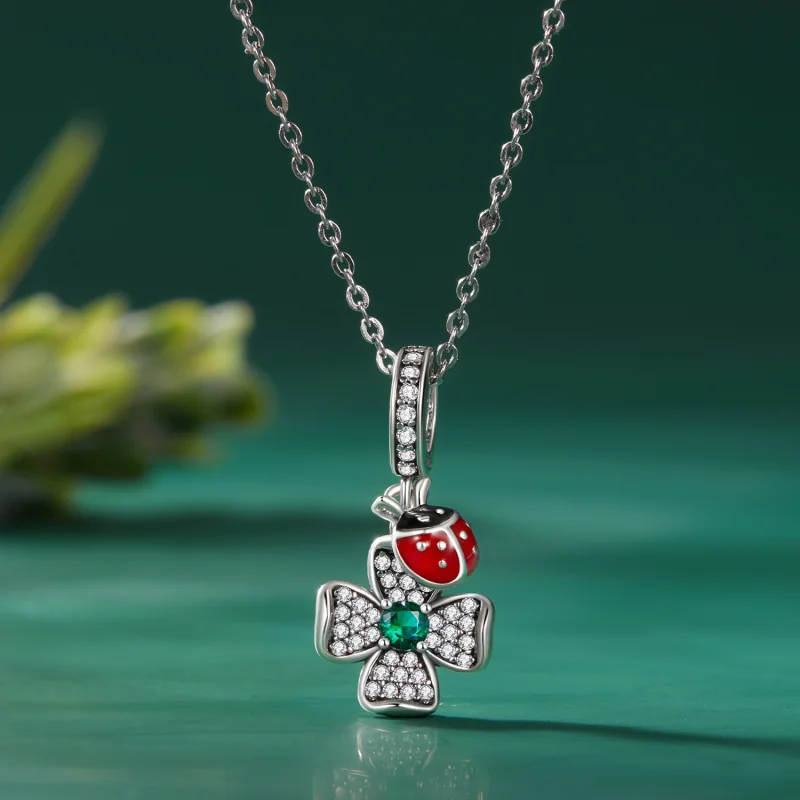 (imagem para) Pingente Trevo da Sorte com Joaninha no Estilo Pandora - SCC2523 - Visualizar 2