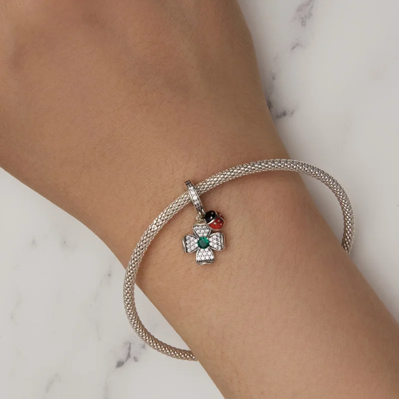 (imagem para) Pingente Trevo da Sorte com Joaninha no Estilo Pandora - SCC2523 - Visualizar 6