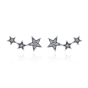 Brincos Petit Segredos das estrelas estilo Pandora - SCE175 Brincos Petit Segredos das estrelas estilo Pandora - SCE175