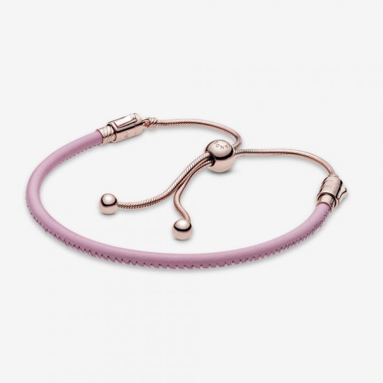 Pulseira de couro rosa Pandora - 589002C01  Clique na imagem para fechar