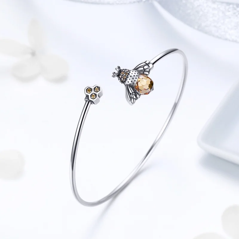 (imagem para) Bracelete Rigido Aberto História da Abelha estilo Pandora - SCB104 - Visualizar 5