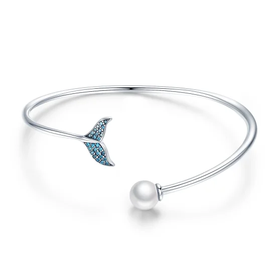 (imagem para) Bracelete Rigido Aberto Lágrima da Sereia estilo Pandora - SCB123