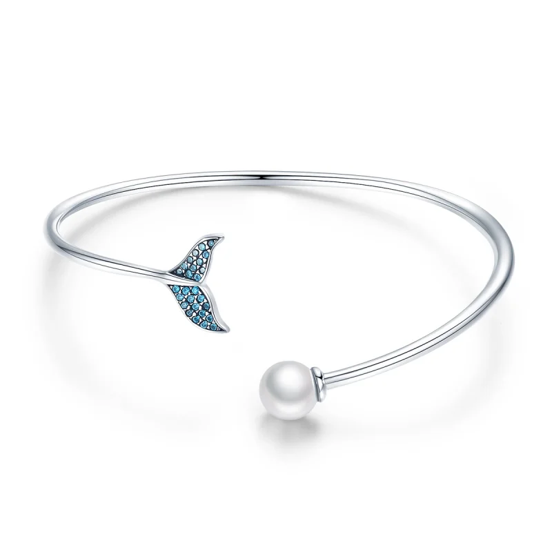 (imagem para) Bracelete Rigido Aberto Lágrima da Sereia estilo Pandora - SCB123