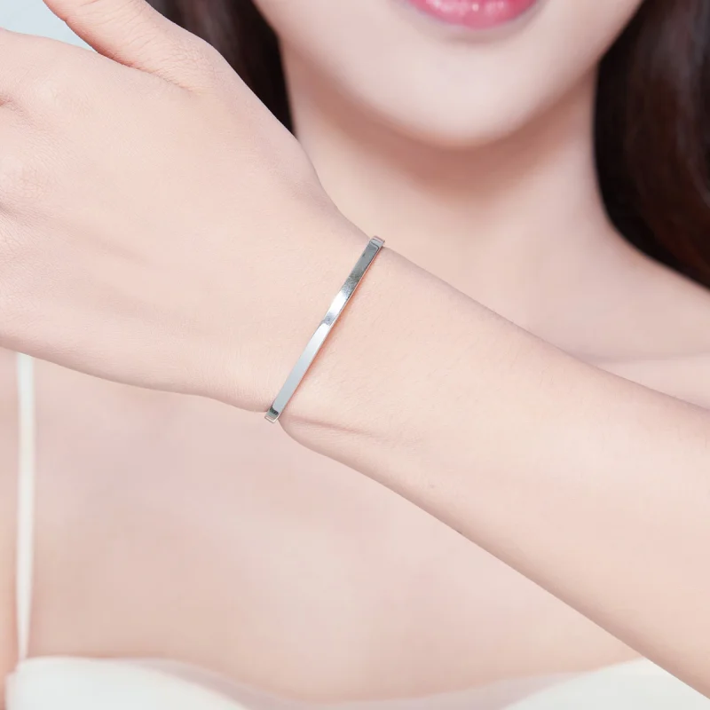 (imagem para) Bracelete Rigido Aberto Nada é impossível estilo Pandora - SCB160 - Visualizar 5