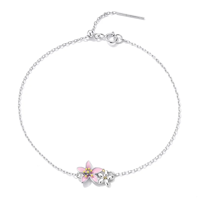 (imagem para) Pandora Style Beautiful Sakura Bracelet - SCB232 - Visualizar 2