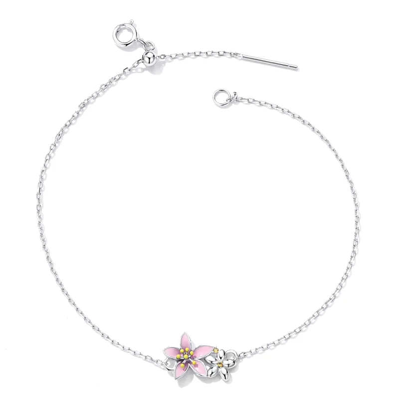 (imagem para) Pandora Style Beautiful Sakura Bracelet - SCB232 - Visualizar 3